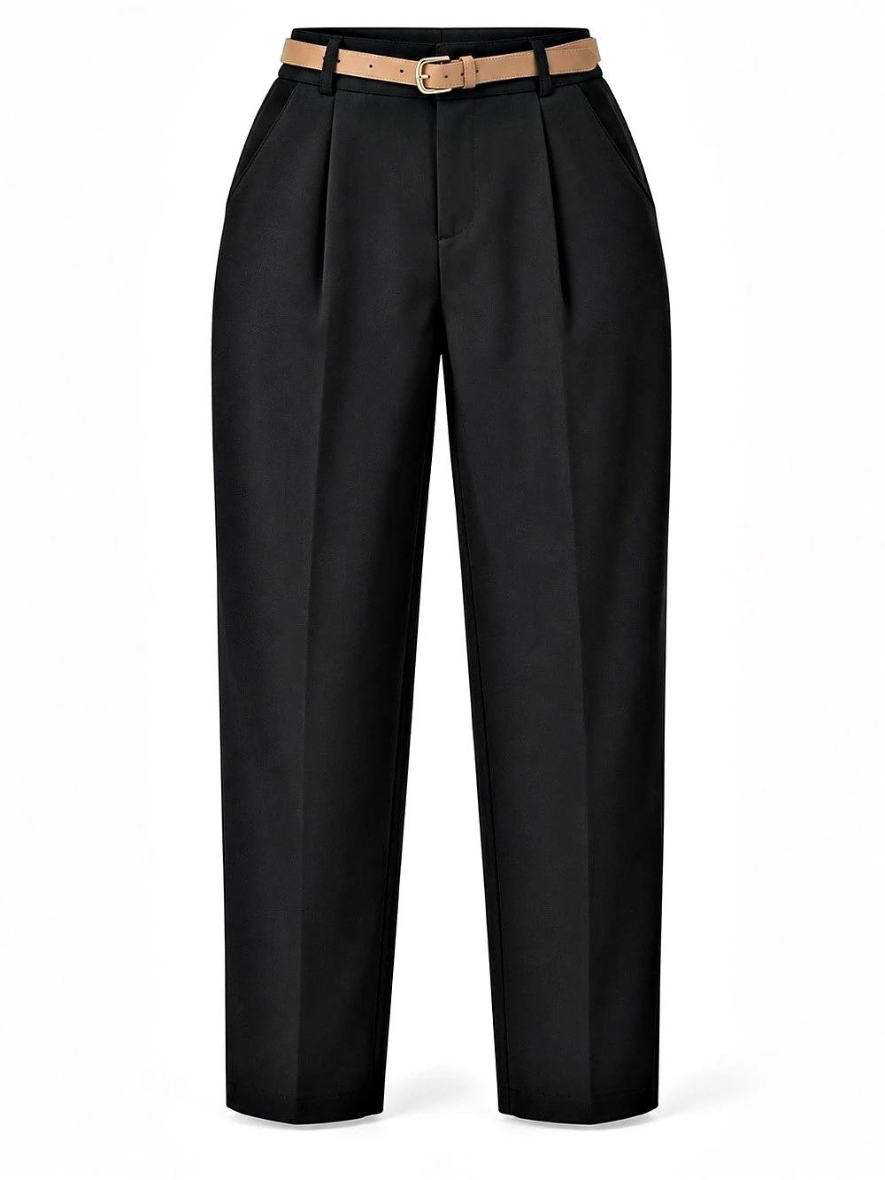 Zara Wide Leg Belted Pants Black & Size Medium NWT